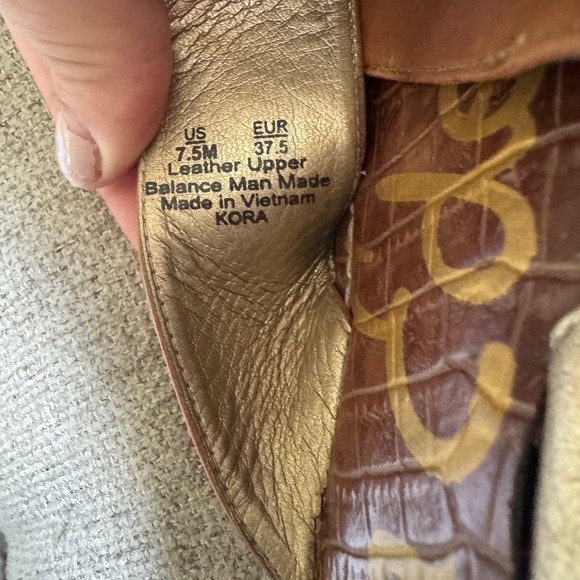 SAM EDELMAN Kora Brown Leather Criss Cross Sandals Size 7.5 - Picture 2 of 5